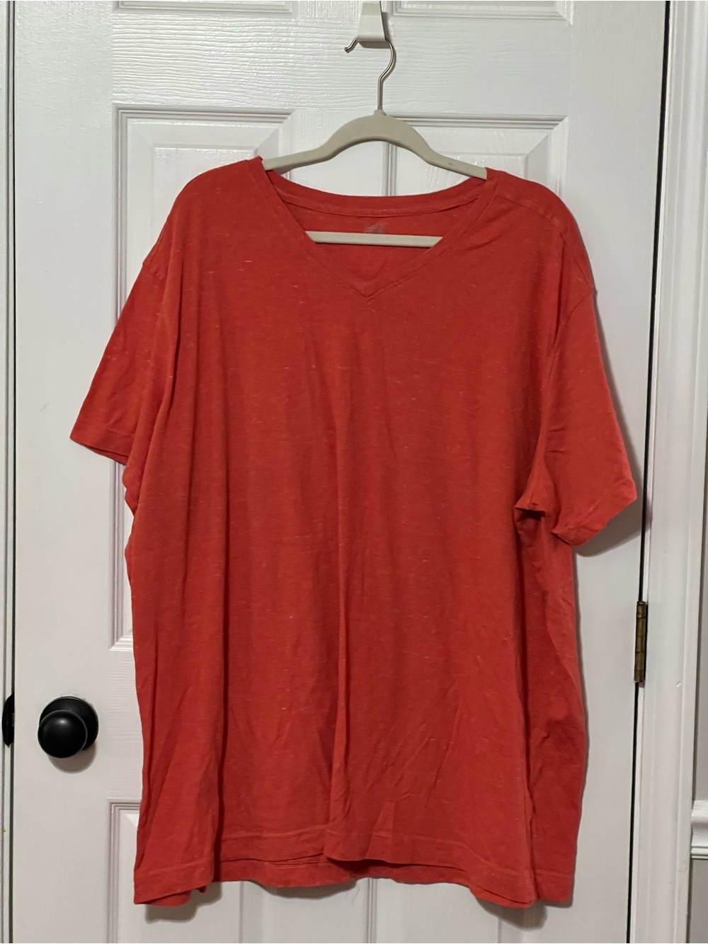 Falls Creek Coral V-Neck Slub Knit Tee XXXL Soft Casual Short Sleeve Top